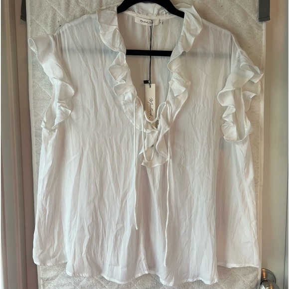 NWT Mustard Seed Silky Ruffle Blouse - Picture 1 of 4